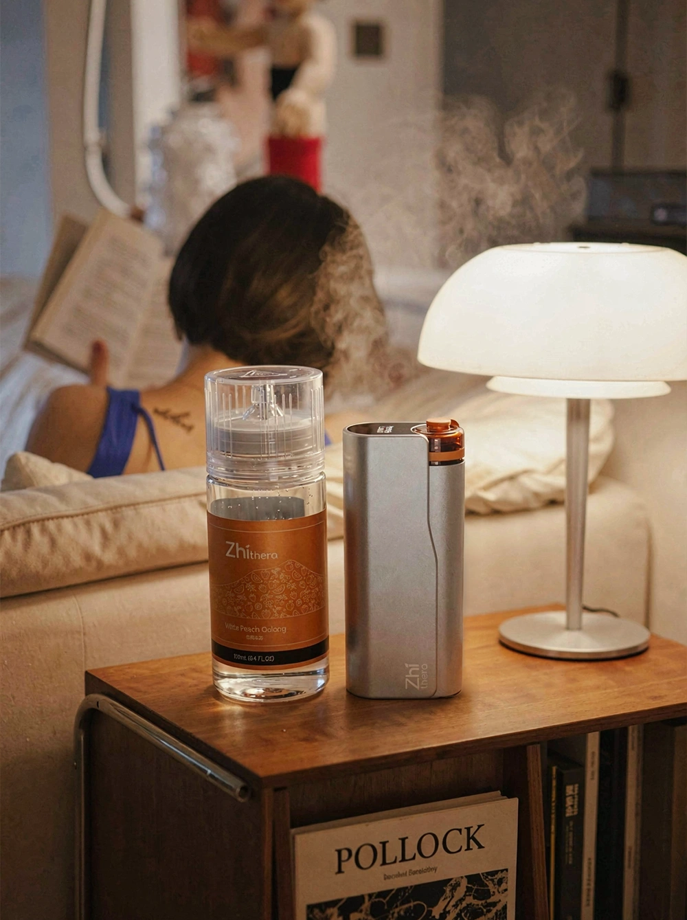 A Zhithera waterless diffuser releasing a fine mist