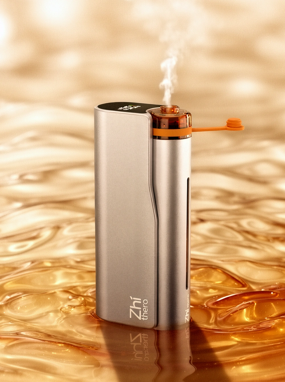 Pure low-viscosity essential oil being added to a Zhithera diffuser pod