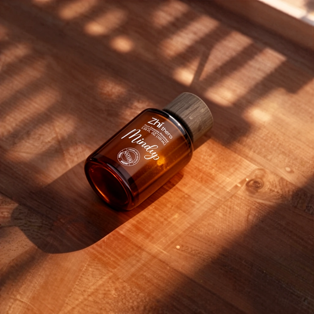 Essential oil bottles stored in a cool, dark place