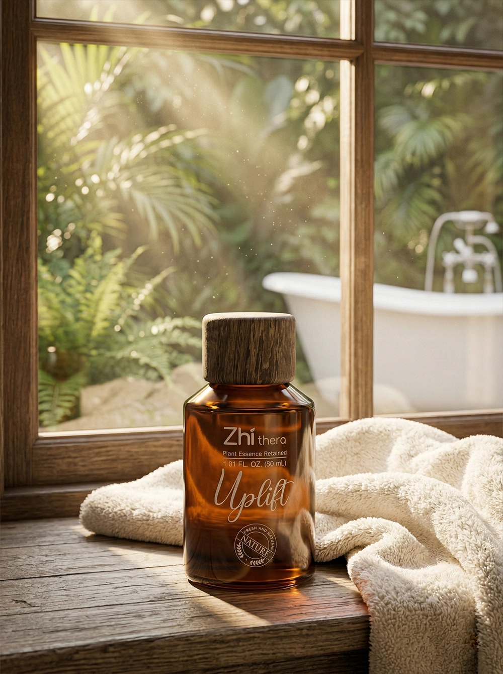 A seasonal essential oil blend diffusing at home